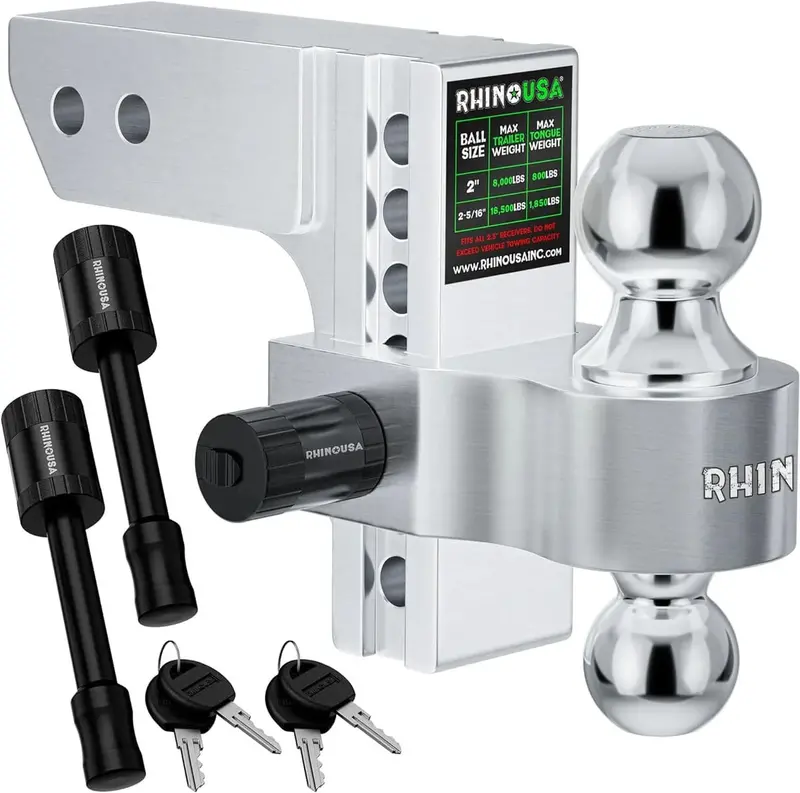 Rhino Usa 2.5" Receivers Adjustable Drop Hitch 4