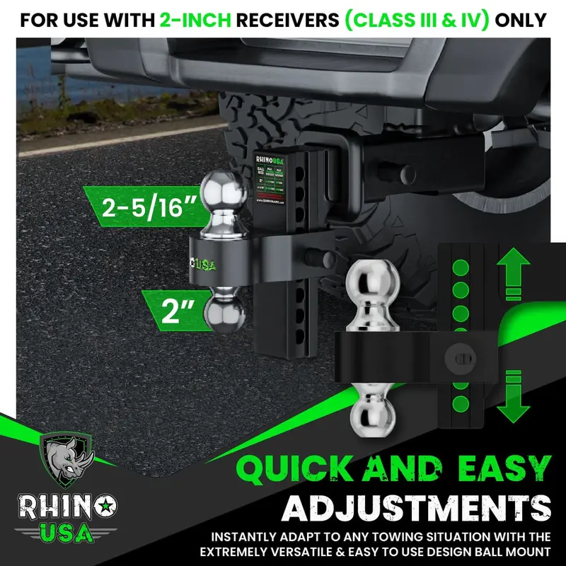Rhino Usa 2" Receivers Adjustable Drop Hitch 3