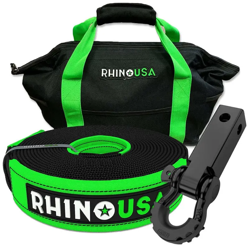 Rhino Usa 20' Tow Strap & Shackle Hitch Receiver Combo 1