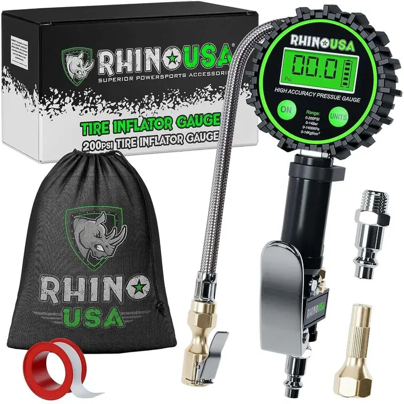 Rhino Usa 200 Psi Tire Inflator Gauge 1
