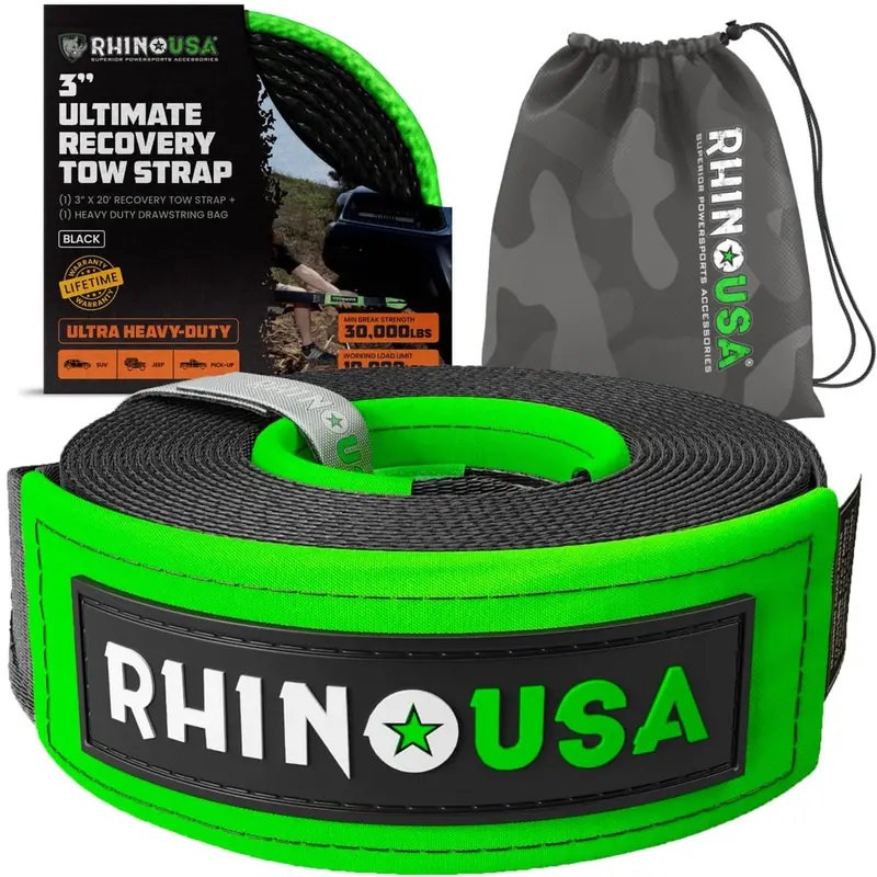 Rhino Usa 3" Ultimate Recovery Tow Strap 1