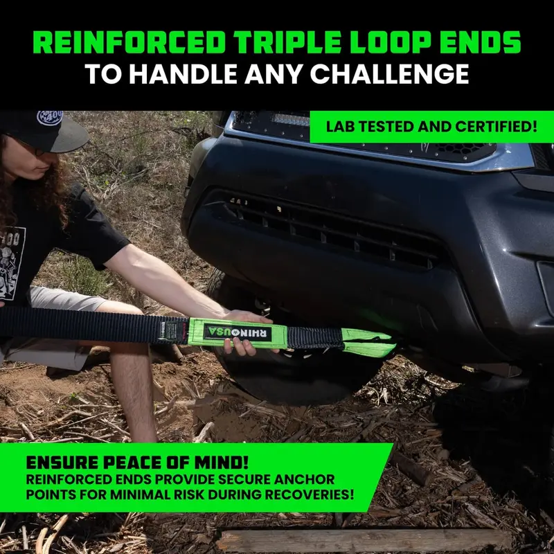 Rhino Usa 3" Ultimate Recovery Tow Strap 3