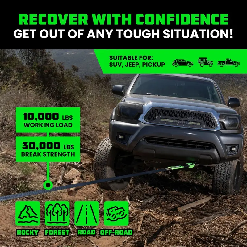 Rhino Usa 3" Ultimate Recovery Tow Strap 5