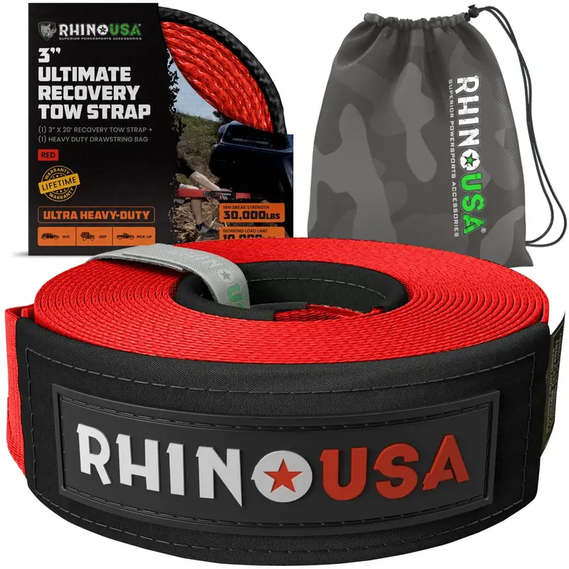 Rhino Usa 3" Ultimate Recovery Tow Strap 5