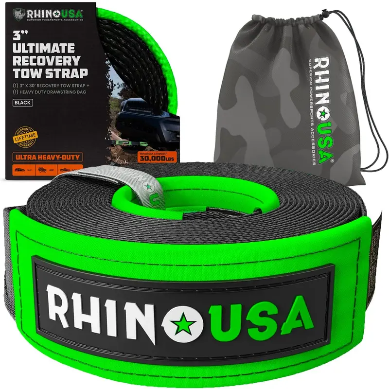Rhino Usa 3" Ultimate Recovery Tow Strap 6