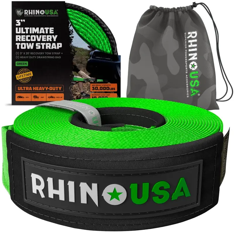 Rhino Usa 3" Ultimate Recovery Tow Strap 8