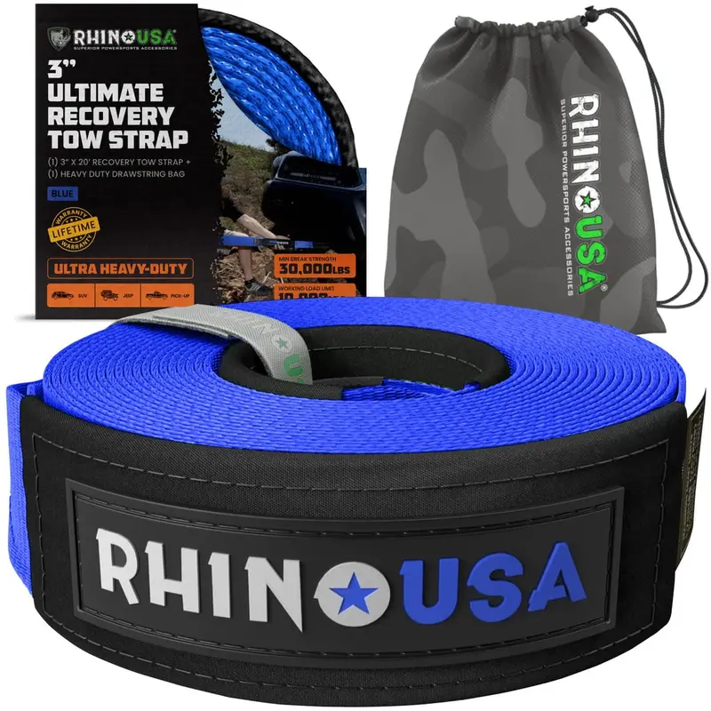 Rhino Usa 3" Ultimate Recovery Tow Strap 9
