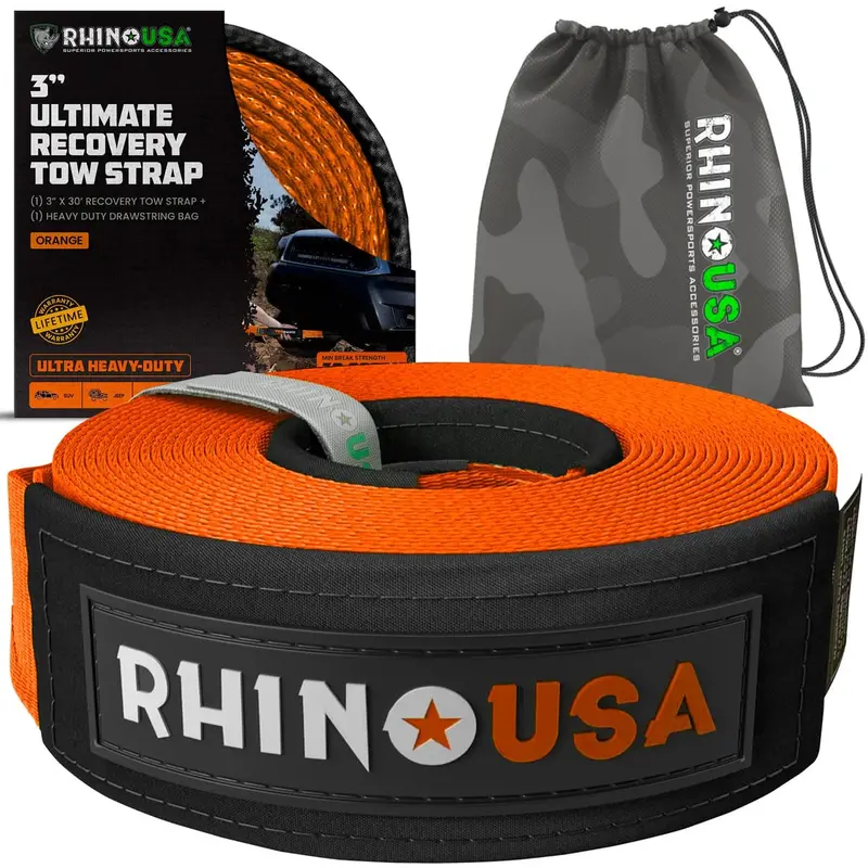 Rhino Usa 3" Ultimate Recovery Tow Strap 9