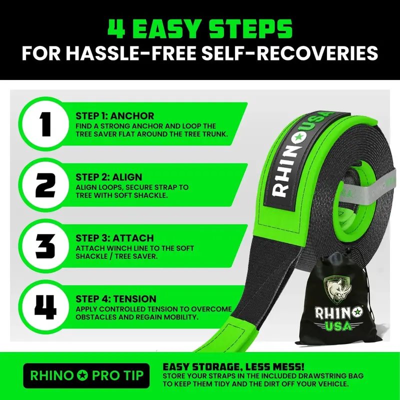 Rhino Usa 3" X 8' Recovery Tree Saver Strap 5