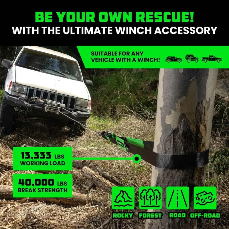 Rhino Usa 4" X 10' Recovery Tree Saver Strap 3