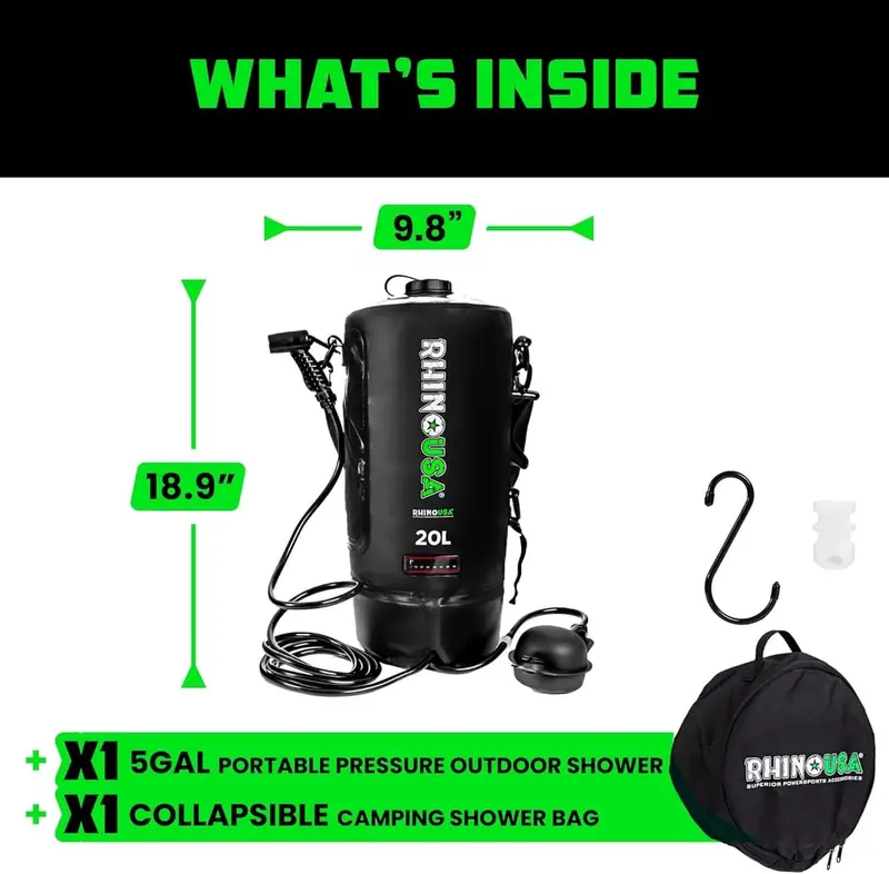 Rhino Usa 5 Gallon Portable Shower Kit 2