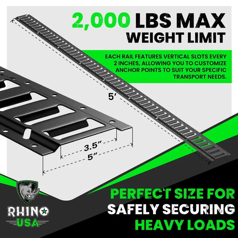 Rhino Usa 5Ft E-Track Tie-Down Rails 3