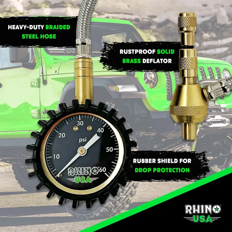 Rhino Usa 60 Psi Tire Deflator Gauge 2