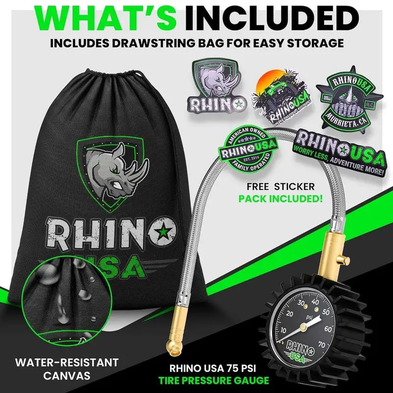 Rhino Usa 75 Psi Tire Pressure Gauge 1