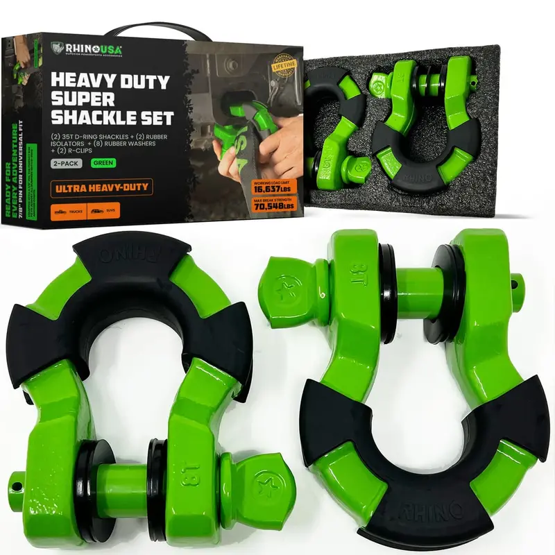 Rhino Usa 8-Ton Super Shackles W/ Isolators 2