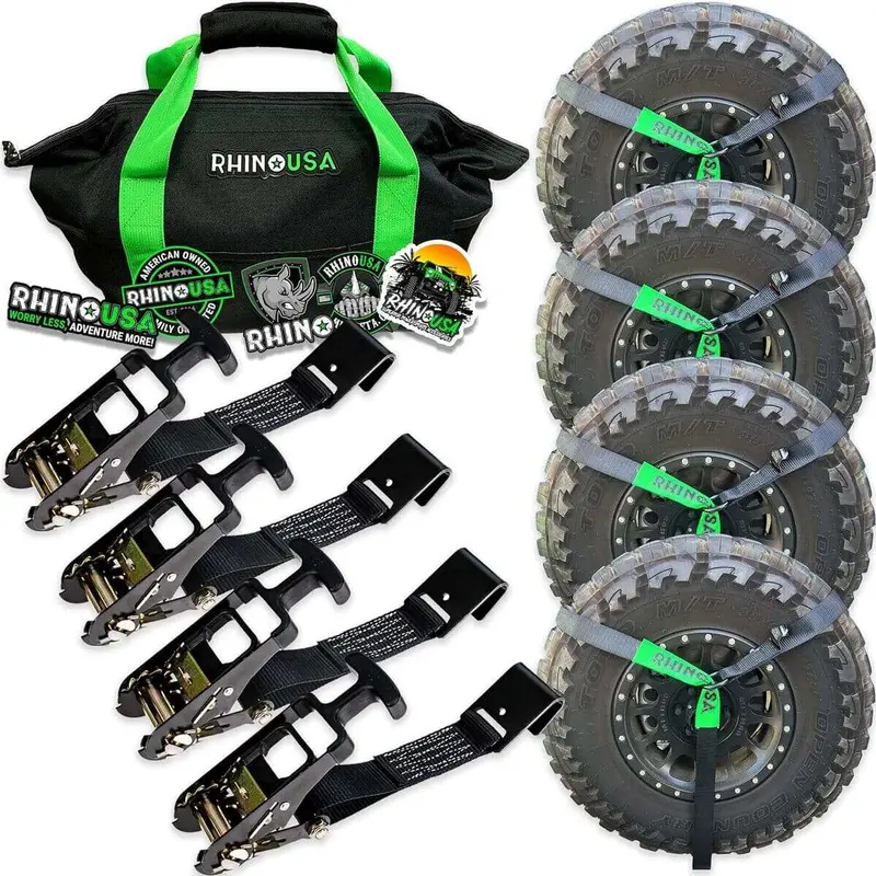 Rhino Usa Flat-Hooks Car Tie-Down Lasso Straps 1
