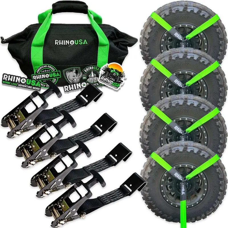 Rhino Usa Flat-Hooks Car Tie-Down Lasso Straps 2