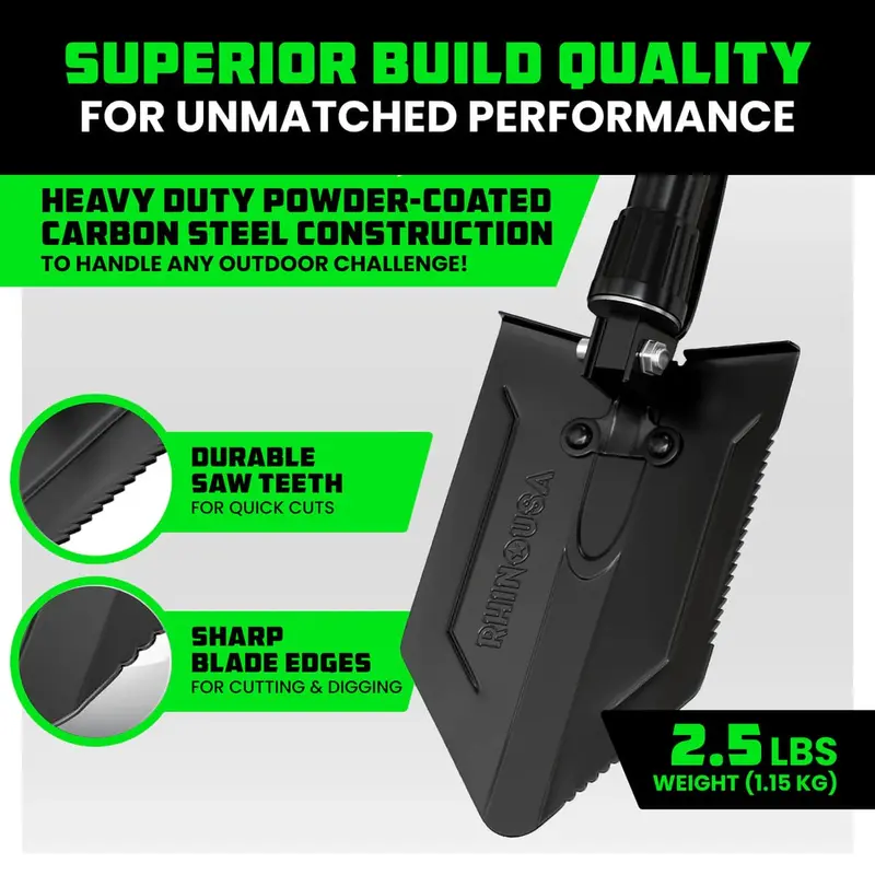 Rhino Usa Folding Survival Shovel W/ Pick 2