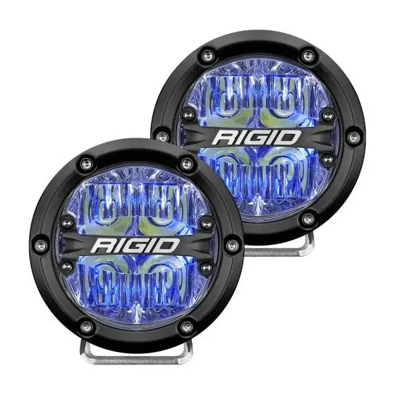 Rigid 360-Series 4" Led Oe Off-Road Fog Light Drive Beam Blue Backlight | Pair 1