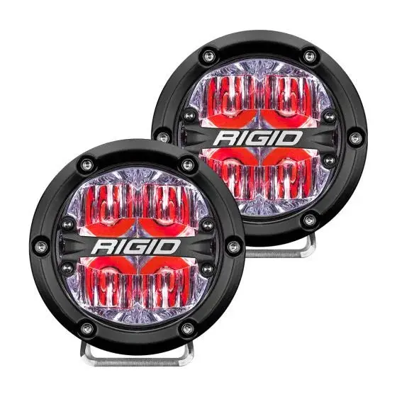 Rigid 360-Series 4" Led Oe Off-Road Fog Light Drive Beam Red Backlight | Pair 1