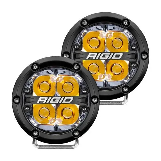 Rigid 360-Series 4" Led Oe Off-Road Fog Light Spot Beam Amber Backlight | Pair 1