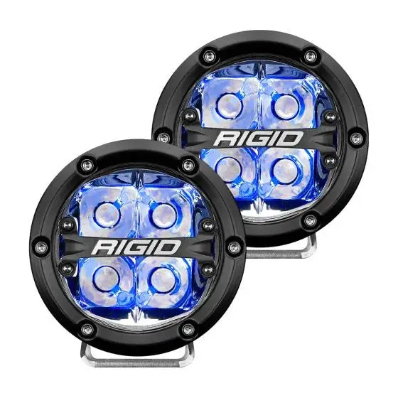 Rigid 360-Series 4" Led Oe Off-Road Fog Light Spot Beam Blu Backlight | Pair 1