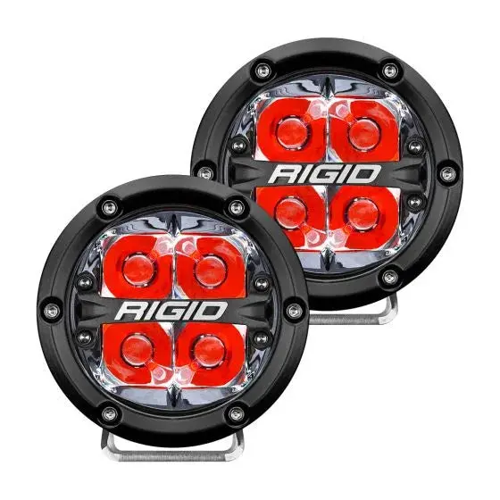 Rigid 360-Series 4" Led Oe Off-Road Fog Light Spot Beam Red Backlight | Pair 1