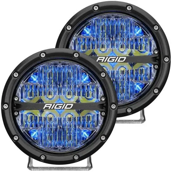 Rigid 360-Series 6" Led Oe Off-Road Fog Light Drive Beam Blue Backlight | Pair 1