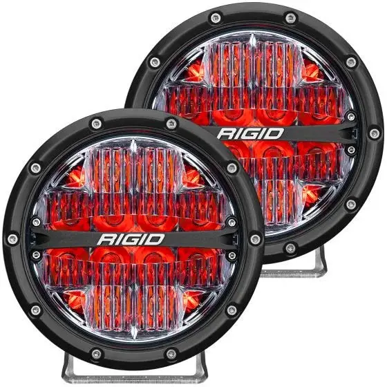 Rigid 360-Series 6" Led Oe Off-Road Fog Light Drive Beam Red Backlight | Pair 1