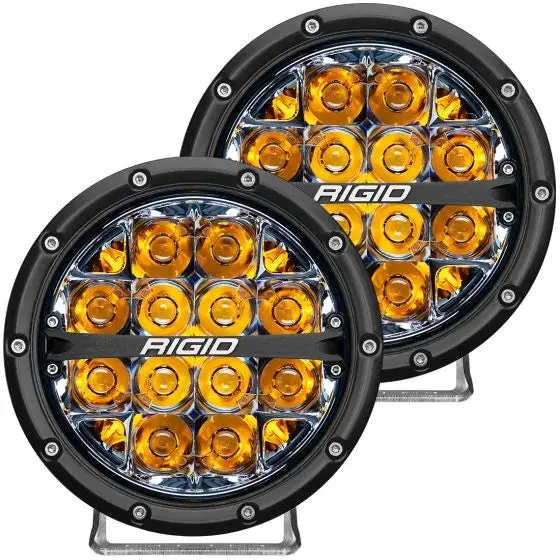 Rigid 360-Series 6" Led Oe Off-Road Fog Light Spot Beam Amber Backlight | Pair 1