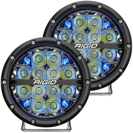 Rigid 360-Series 6" Led Oe Off-Road Fog Light Spot Beam Blu Backlight | Pair 1