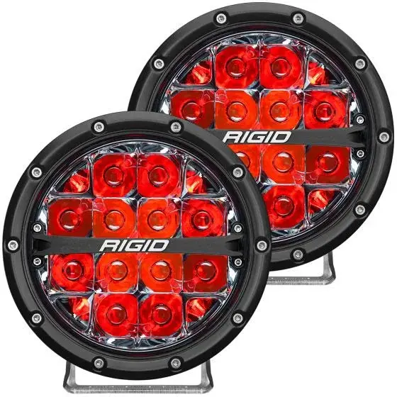 Rigid 360-Series 6" Led Oe Off-Road Fog Light Spot Beam Red Backlight | Pair 1
