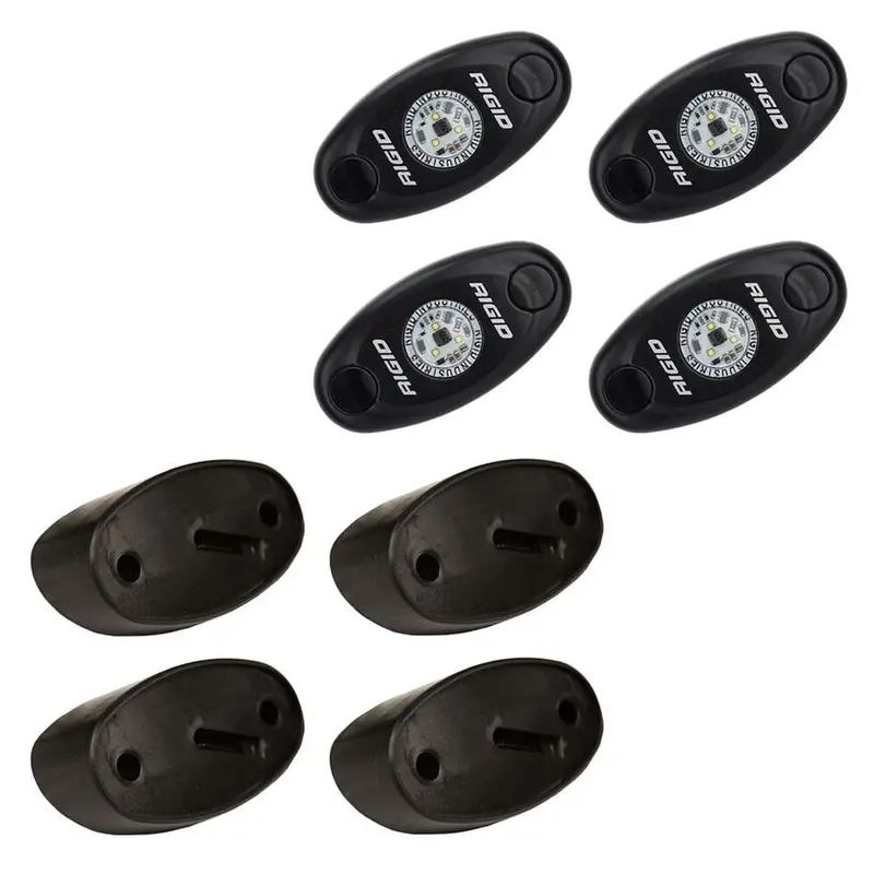 Rigid A-Series 4 Pack Flat Mount Rock Light Kit - Blue 1
