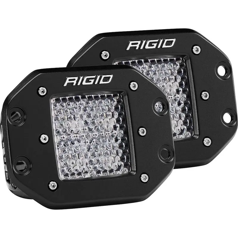 Rigid D-Series Pro Flood Diffused Flush Mounts Pod Light - Pair 1