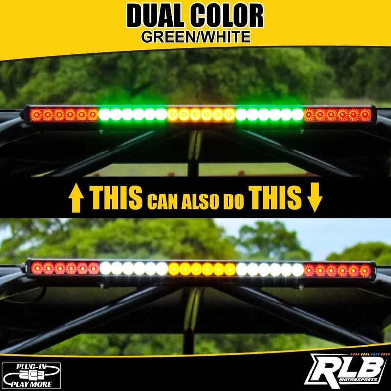 Rlb Motorsports Polaris Ranger Xd 1500 Dual Color Led Chase Light - Green/White 2