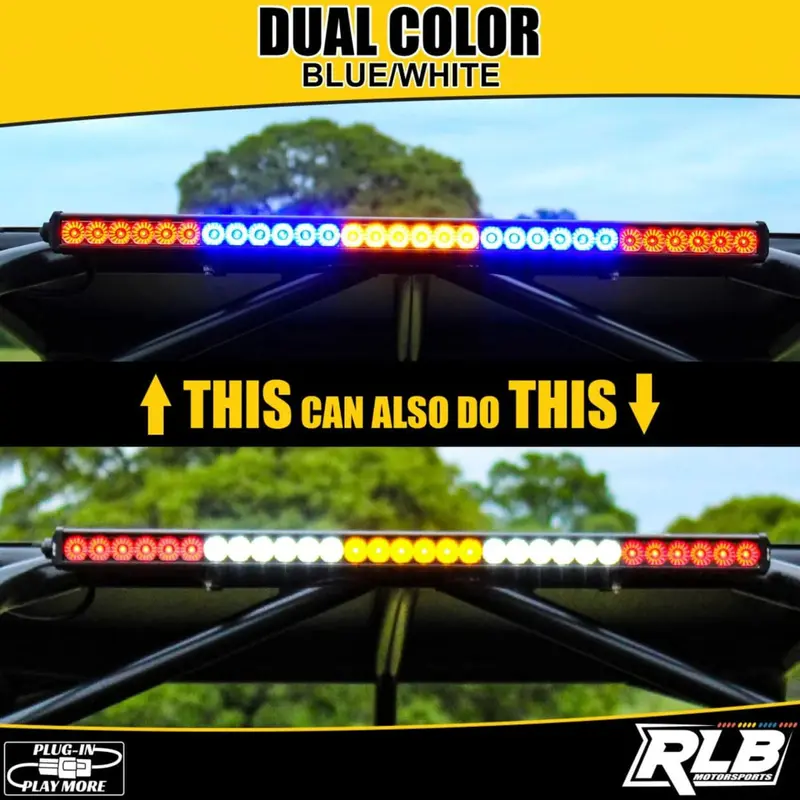 Rlb Motorsports Polaris Rzr Pro R Dual Color Chase Light - Blue/White 1