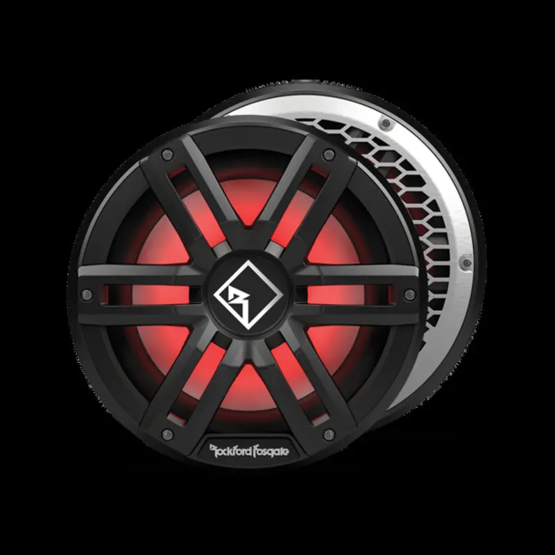 Rockford Fostgate Black Gen-2 M2 10" Dvc 4Ω Color Optix Infinite Baffle Marine Subwoofer 1