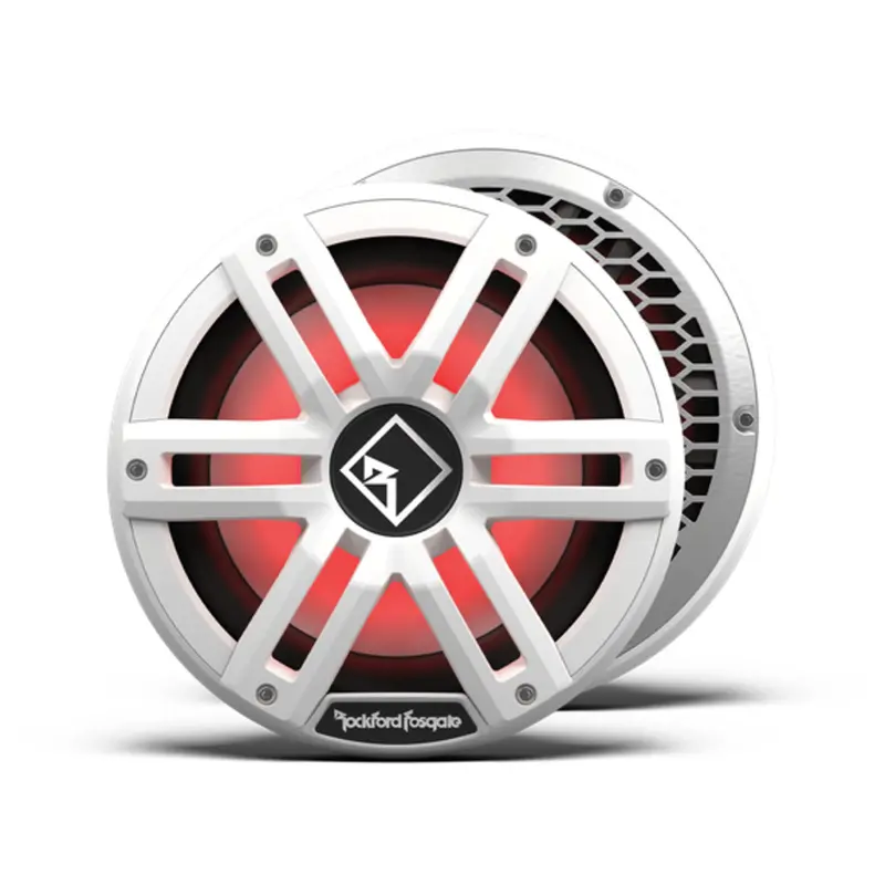 Rockford Fostgate White Gen-2 M2 10" Dvc 4Ω Color Optix™ Infinite Baffle Marine Subwoofer 1