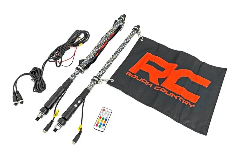 Rough Country Multi-Color 2 Ft Led Light Whip Kit - 2 Pc 1