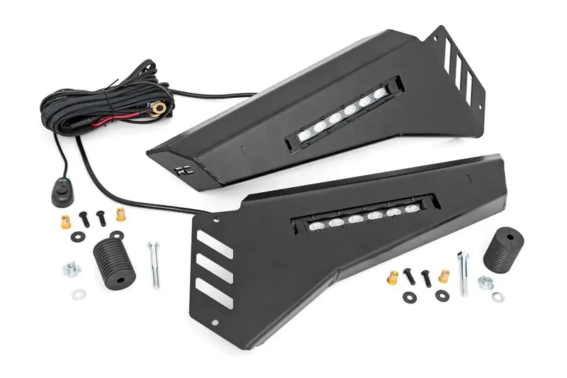 Rough Country Polaris Ranger 1000 6" Black Slimline Led Pair Bumper Wings 1