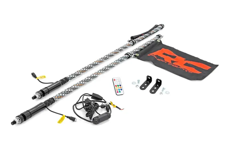 Rough Country Polaris Rzr 170 Bed Mount Led Whip Light Kit 1