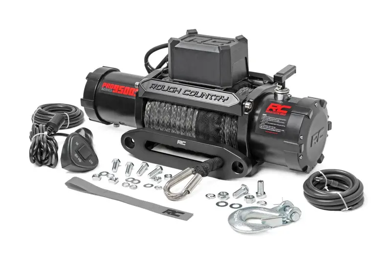 Rough Country Synthetic Rope 9500 Lb Pro Series Winch 1
