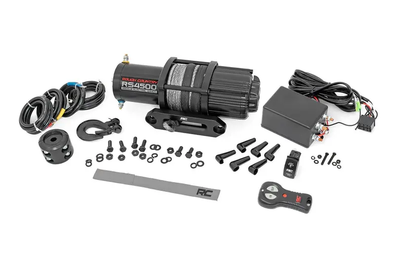 Rough Country Utv 4500 Lb Winch W/ Remote Synthetic Rope 1