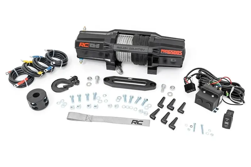 Rough Country Utv 6500 Lb Winch W/ Remote Synthetic Rope 1