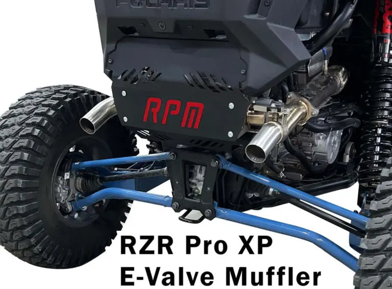 Rpm Polaris Rzr Xp Turbo & Pro Xp E-Valve Muffler Colored Logo Back Plate 2
