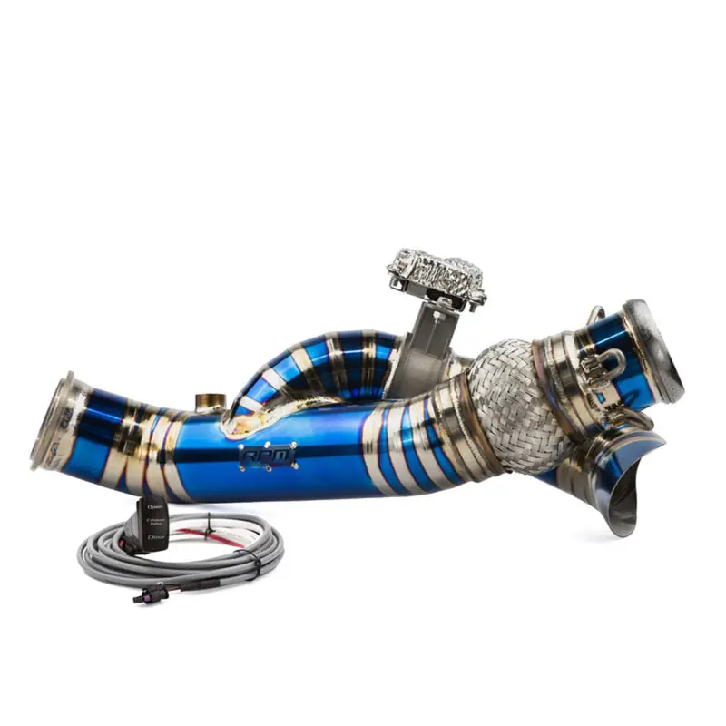 Rpm Powersports Can-Am Maverick R Titanium 3" Side Exit E Valve Down Pipe 1