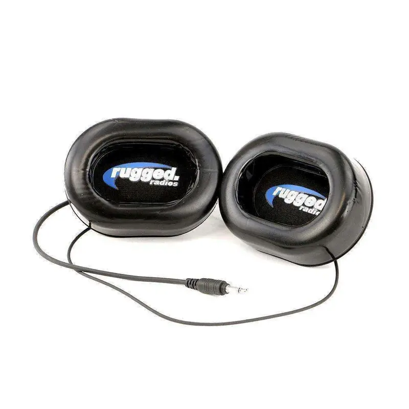 Rugged Radios Alpha Audio Speaker Pods - Velcro Mounting And Gel Ear Pods - Mono 3.5Mm 1