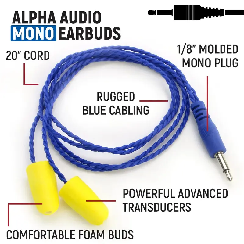 Rugged Radios Alphabud Foam Earbud Speakers - Mono 2