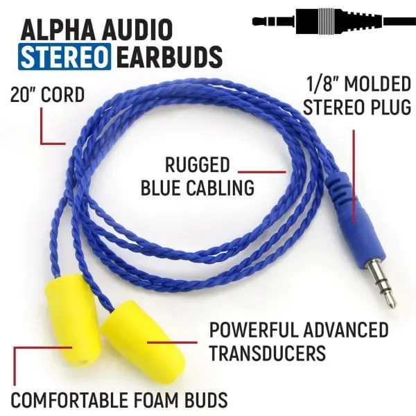 Rugged Radios Alphabud Foam Earbud Speakers - Stereo 2