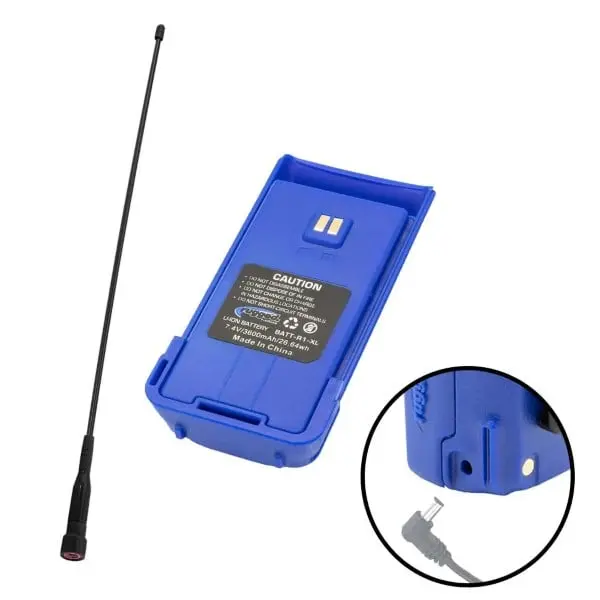 Rugged Radios Bundle - Long Range Upgrade For Rugged R1 Handheld Radios - Antenna And Xl Battery 1